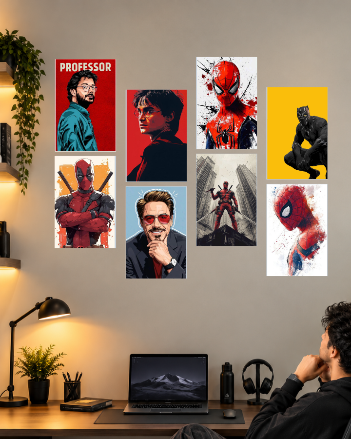 Superhero & Movie Character Poster Wall Set