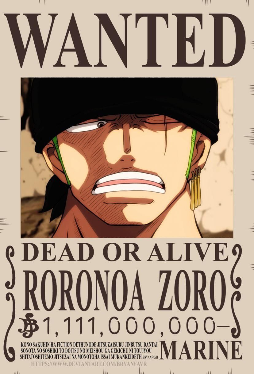 RORONOA WANTED POSTERS