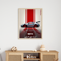 Porsche 911 GT3 RS Poster – Red & Silver Sports Car Wall Art